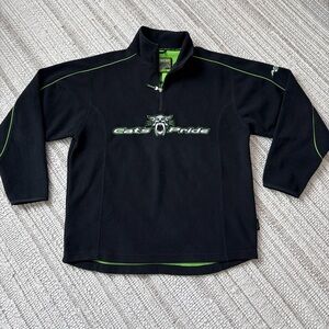 Arctic Cat Wear Fleece Jacket Mens Large Black Onyx 1/4 Zip Sweater Pullover